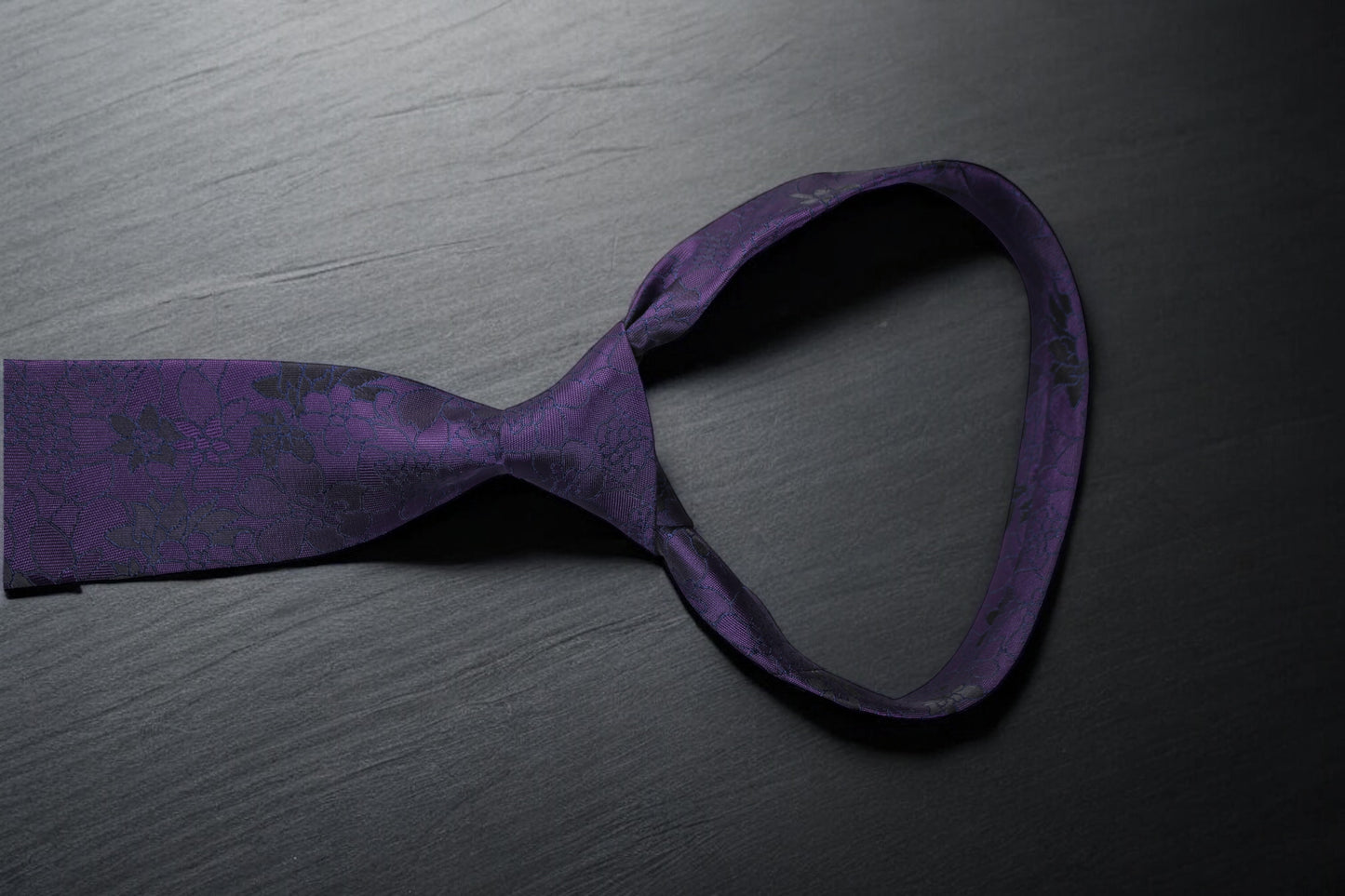 Dark Purple Floral Tie & Pocket Square