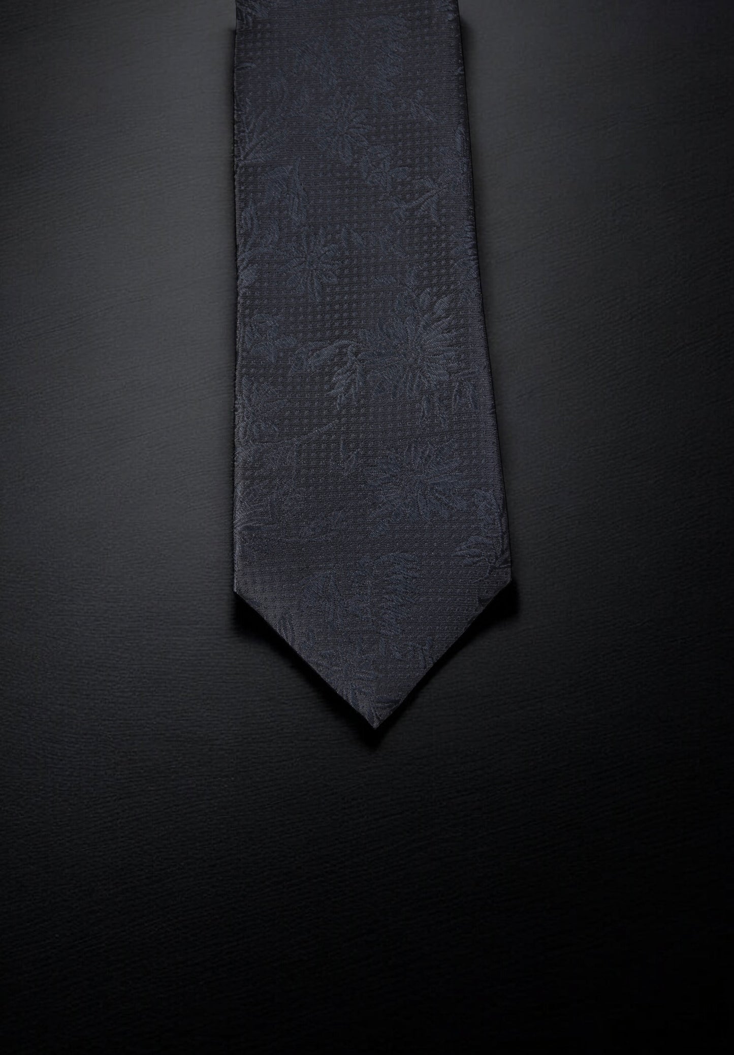 Classy Black Floral Tie & Pocket Square