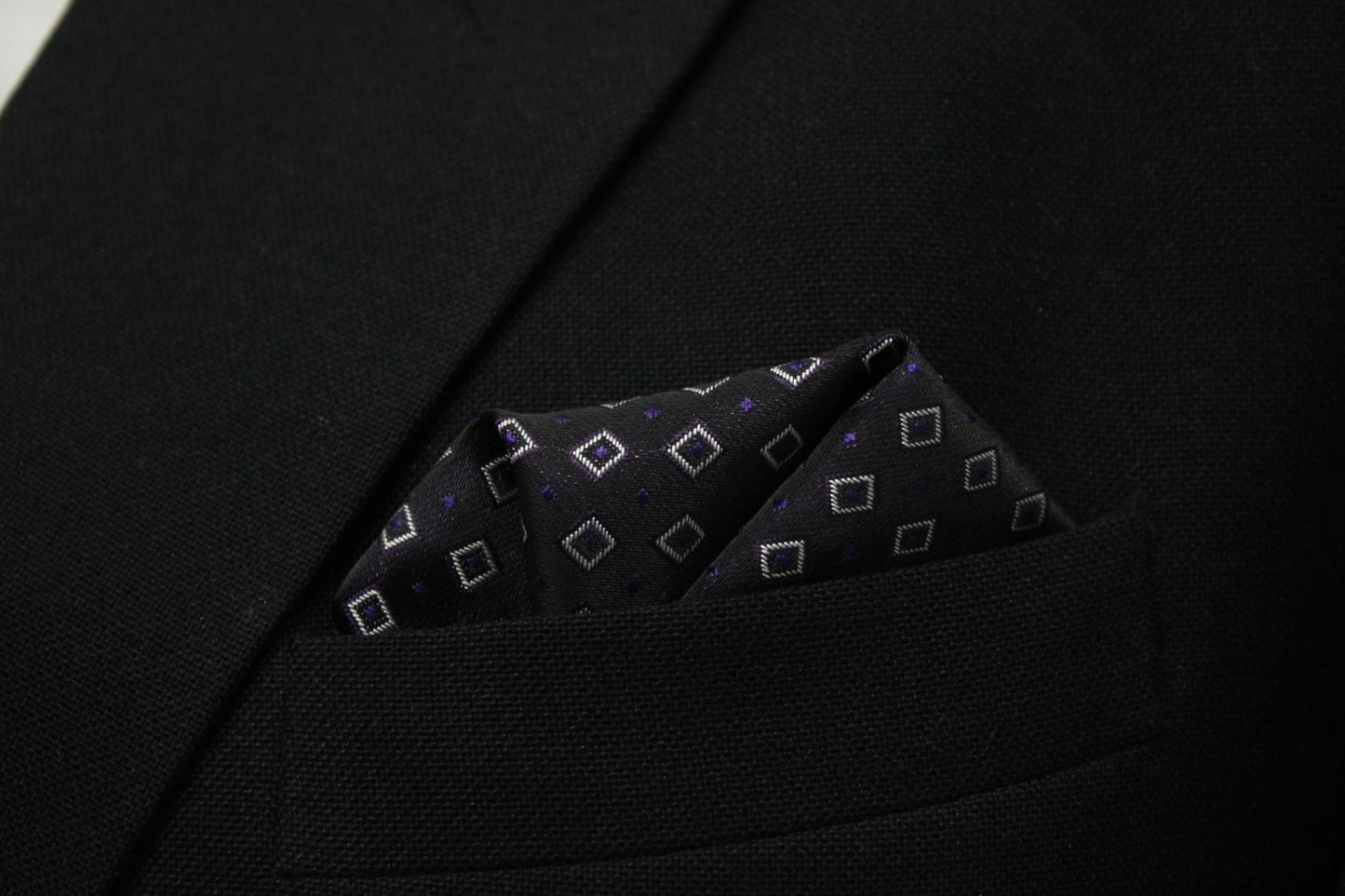 Dark Purple Geometric Tie & Pocket Square