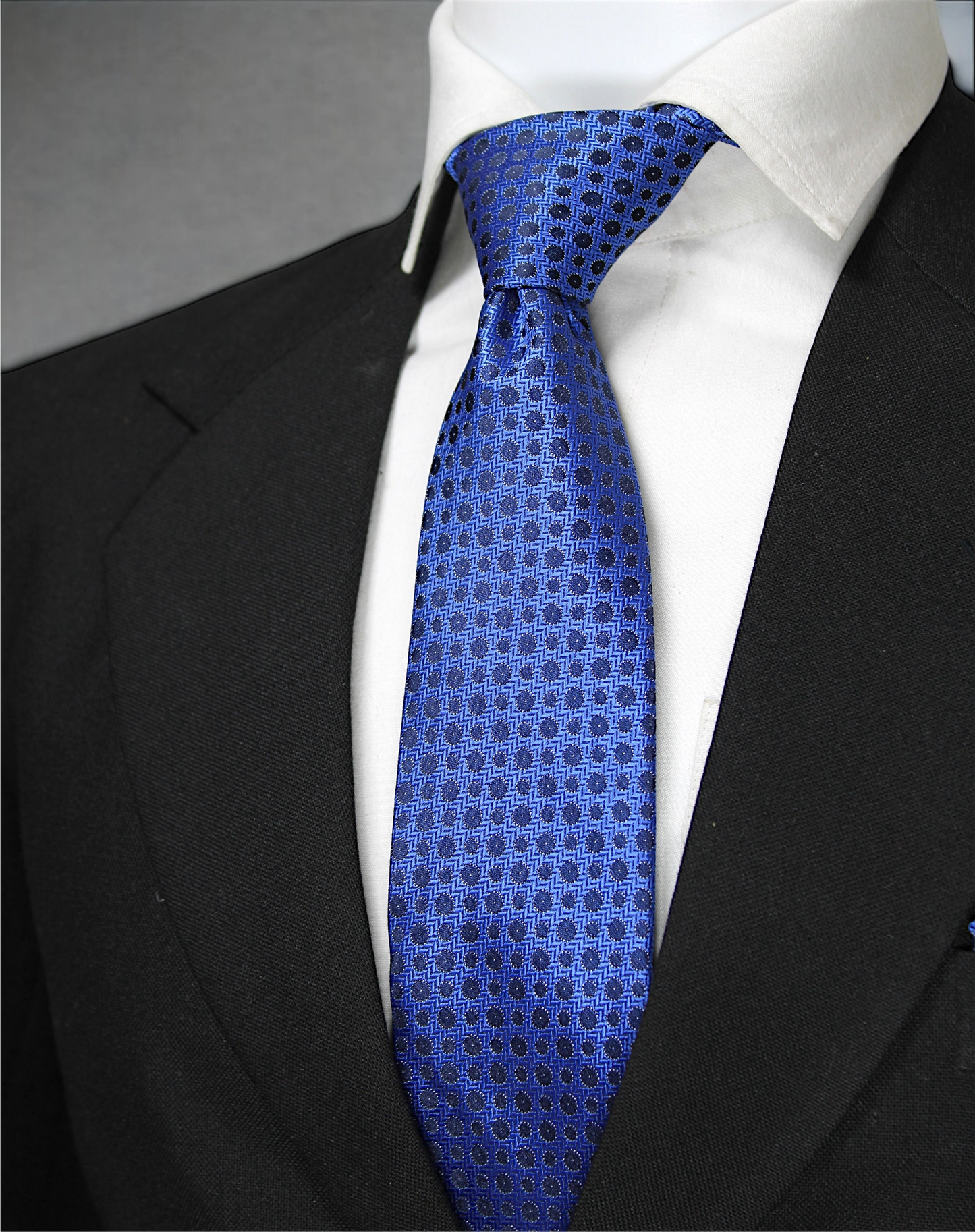 Blue & Navy Geometric Tie & Pocket Square