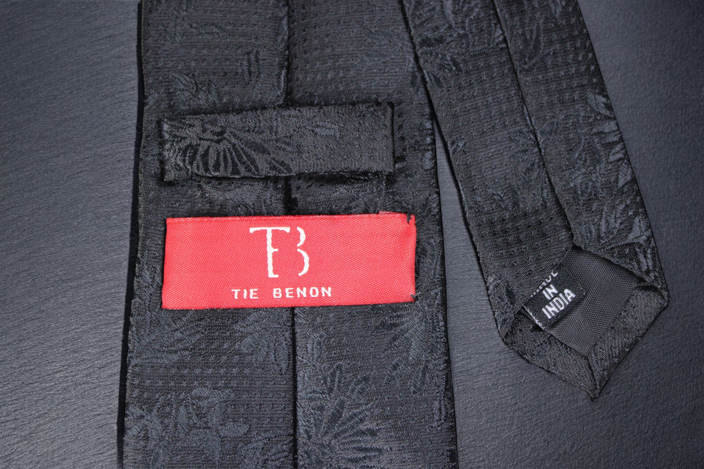 Classy Black Floral Tie & Pocket Square
