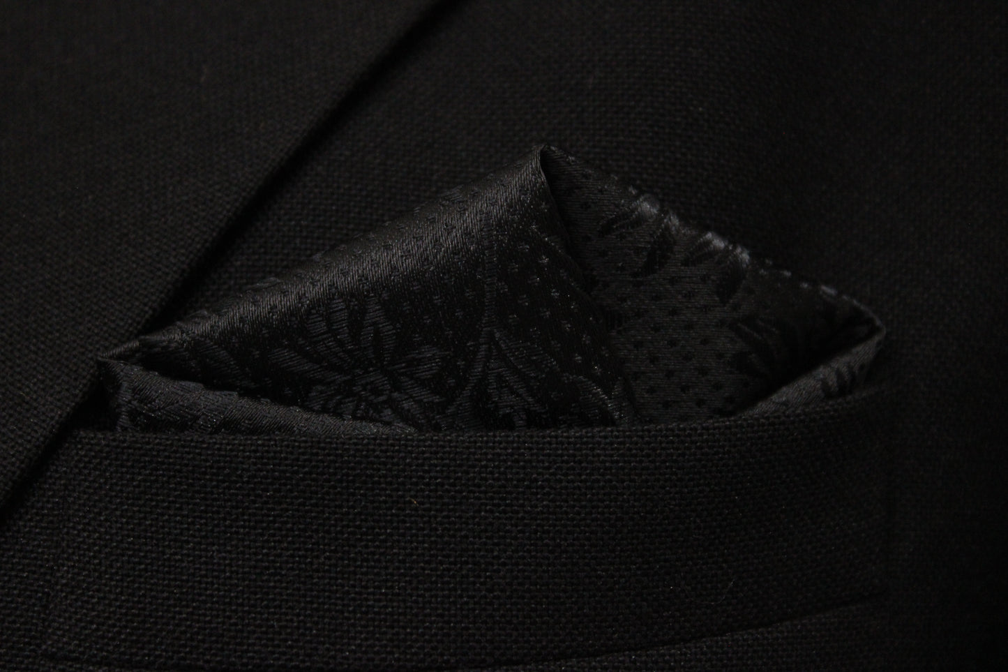 Classy Black Floral Tie & Pocket Square