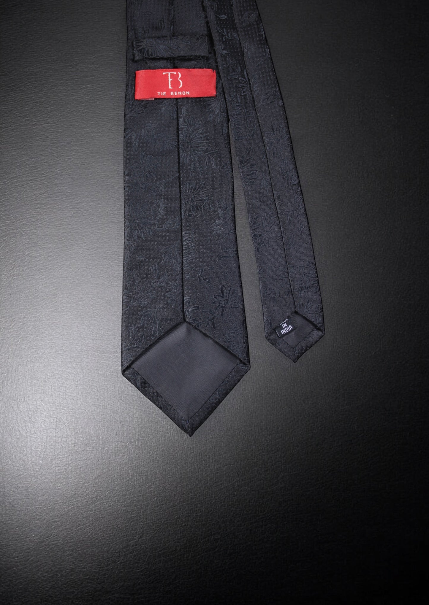 Classy Black Floral Tie & Pocket Square