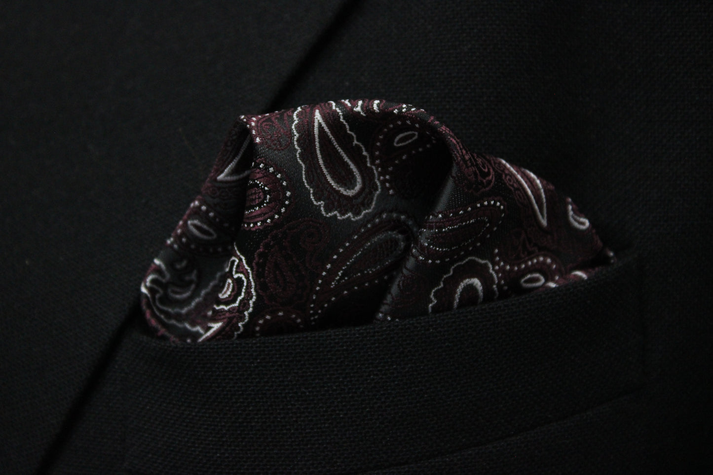 Elegant Wine Paisley Tie & Pocket Square