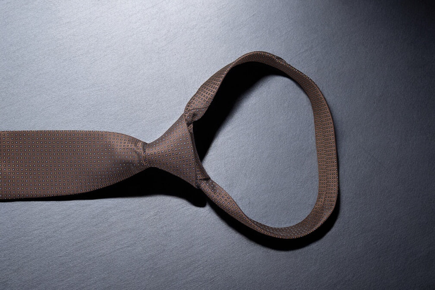 Brown Geometric Tie & Pocket Square