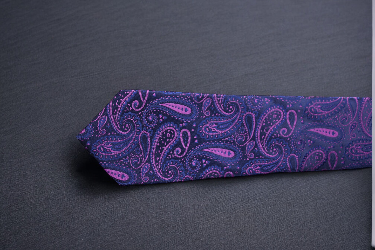 Blue & Magenta Paisley Tie & Pocket Square