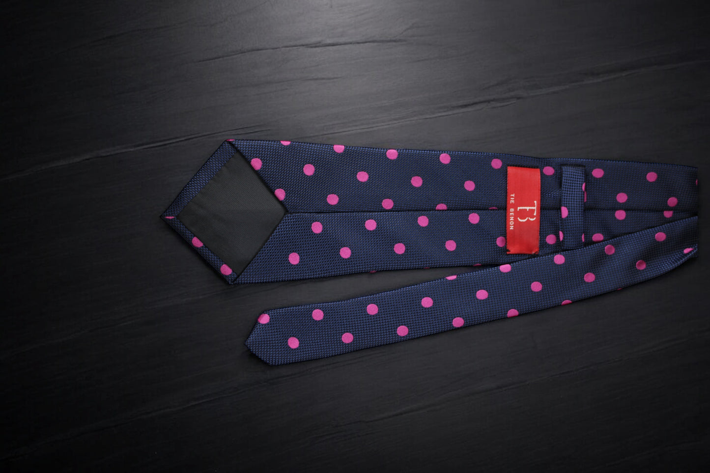 Navy & Pink Polka Dotted Tie & Pocket Square