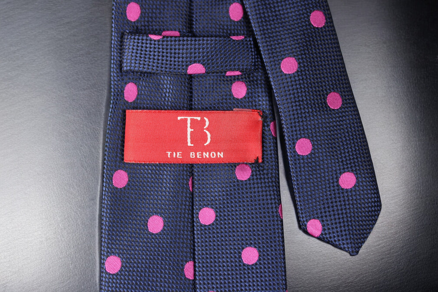 Navy & Pink Polka Dotted Tie & Pocket Square