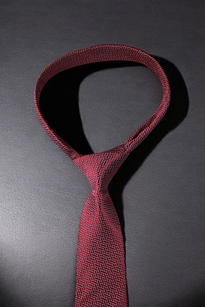 Red Geometric Tie & Pocket Square