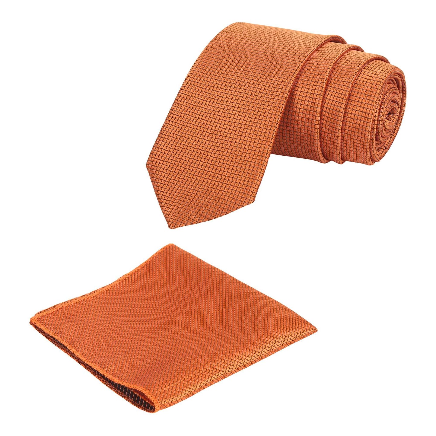 Dark Orange Self Squared Necktie