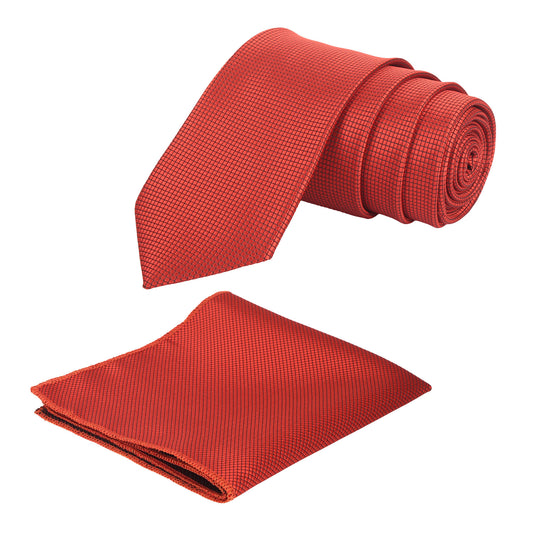 Red Self Squared Necktie