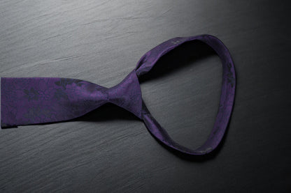 Dark Purple Floral Tie & Pocket Square