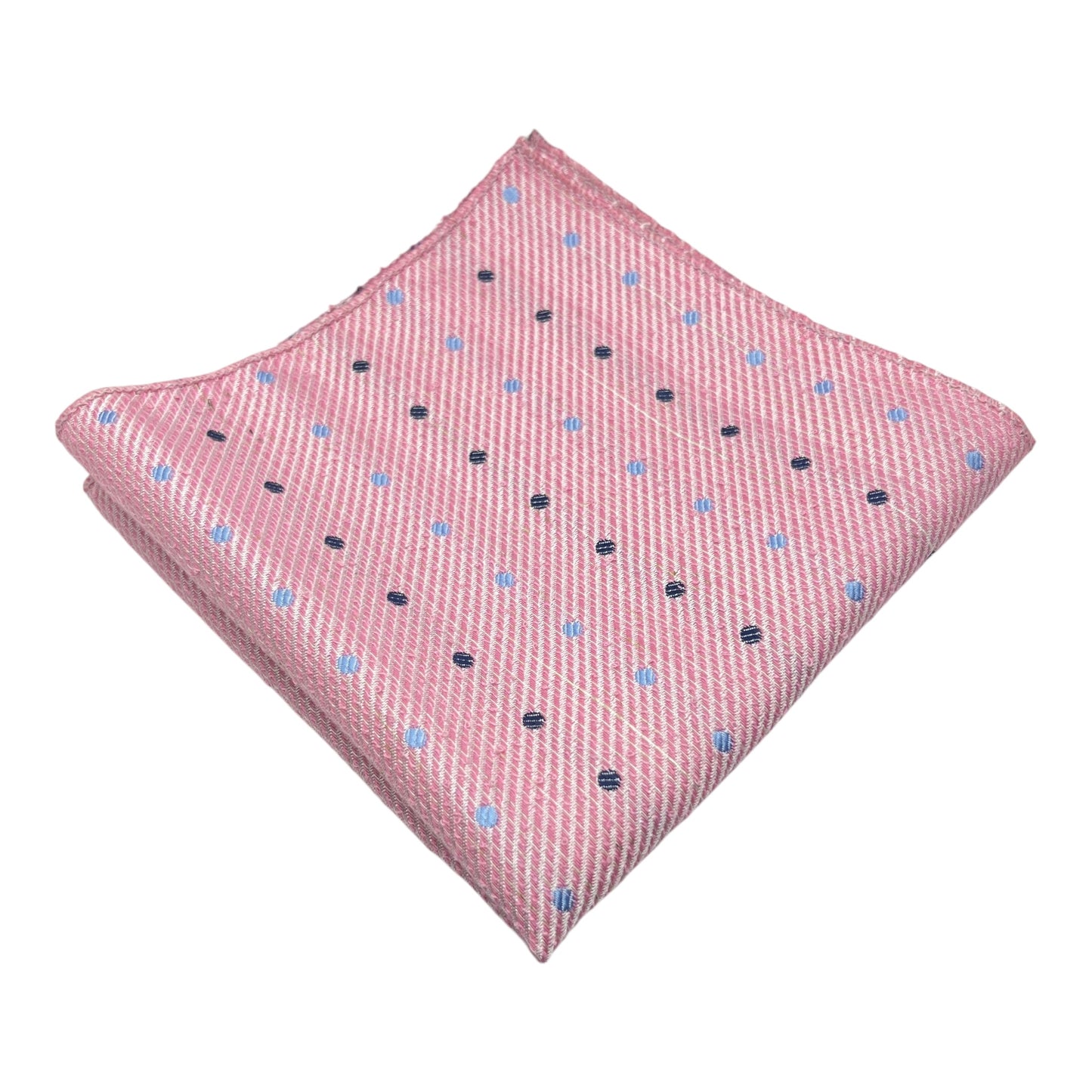 Pink Dotted Broad Cashmere Tie And Pocket Square Combo