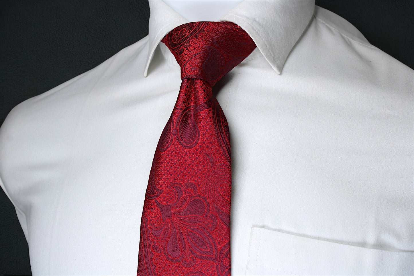 Classic Red Self Paisley Tie