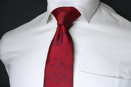 Classic Red Self Paisley Tie