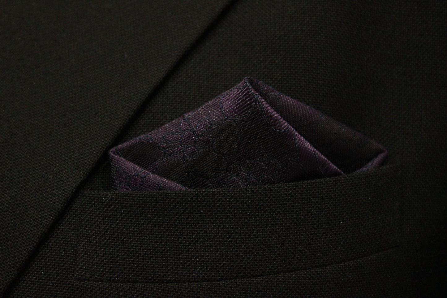 Dark Purple Floral Tie & Pocket Square