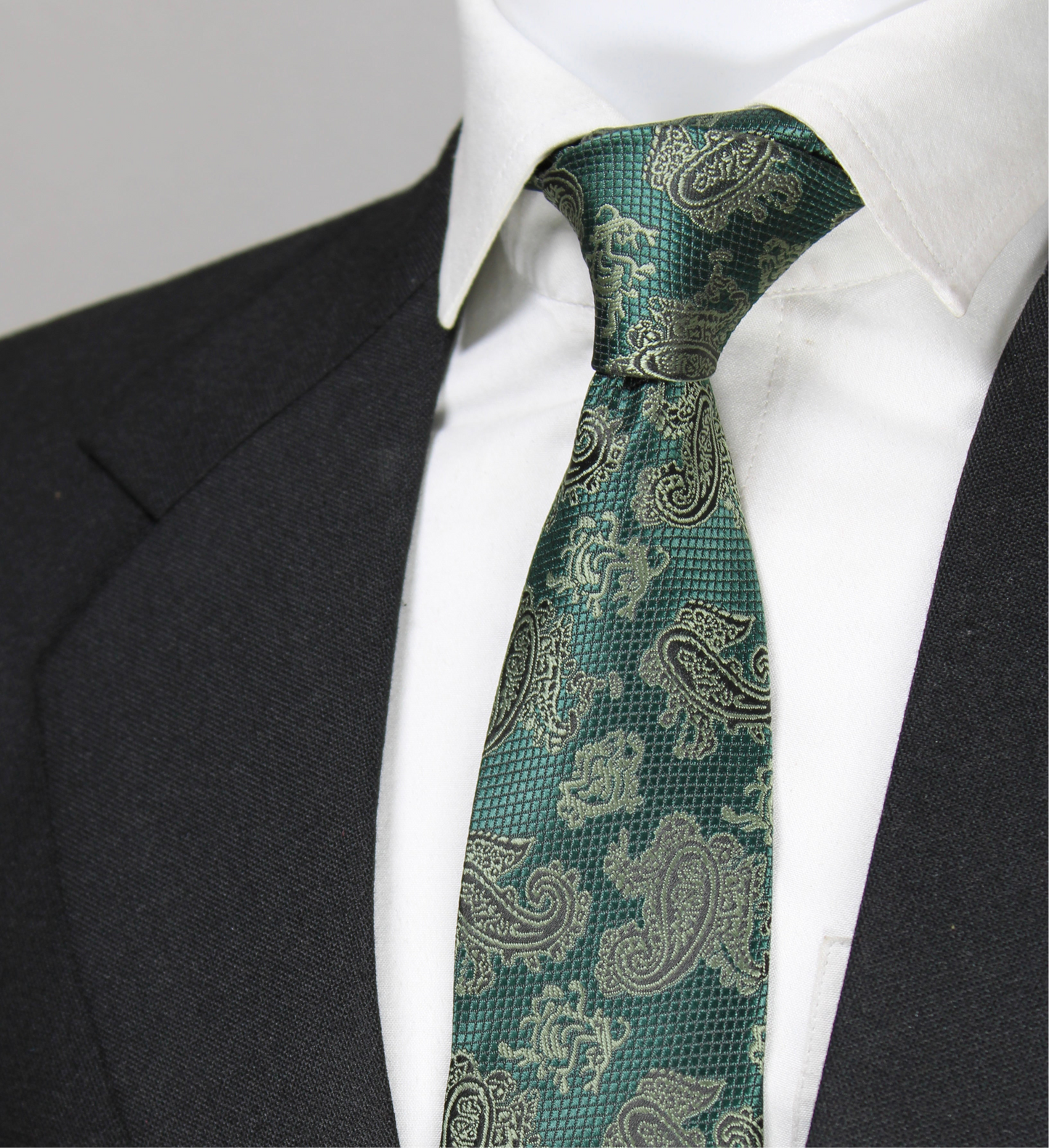 Bottle Green Paisley Tie & Pocket Square