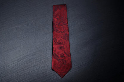 Classic Red Self Paisley Tie