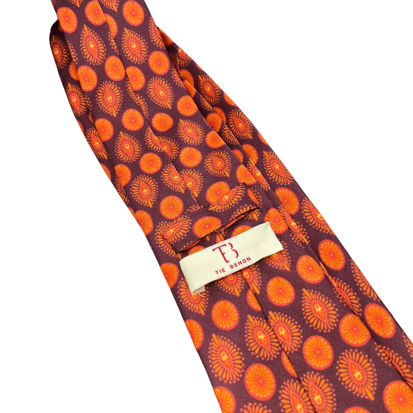 Orange Classic Printed Silk Tie