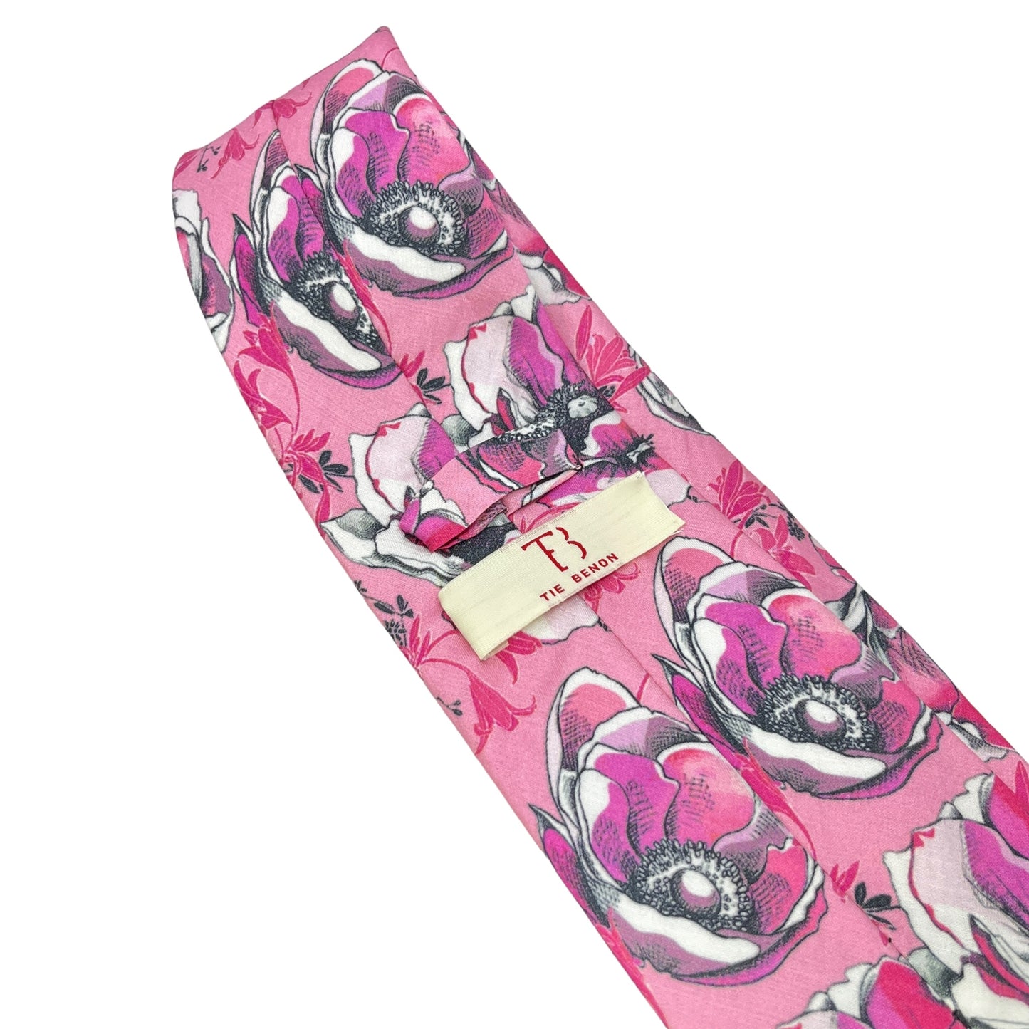 Pink Floral Printed Silk Tie