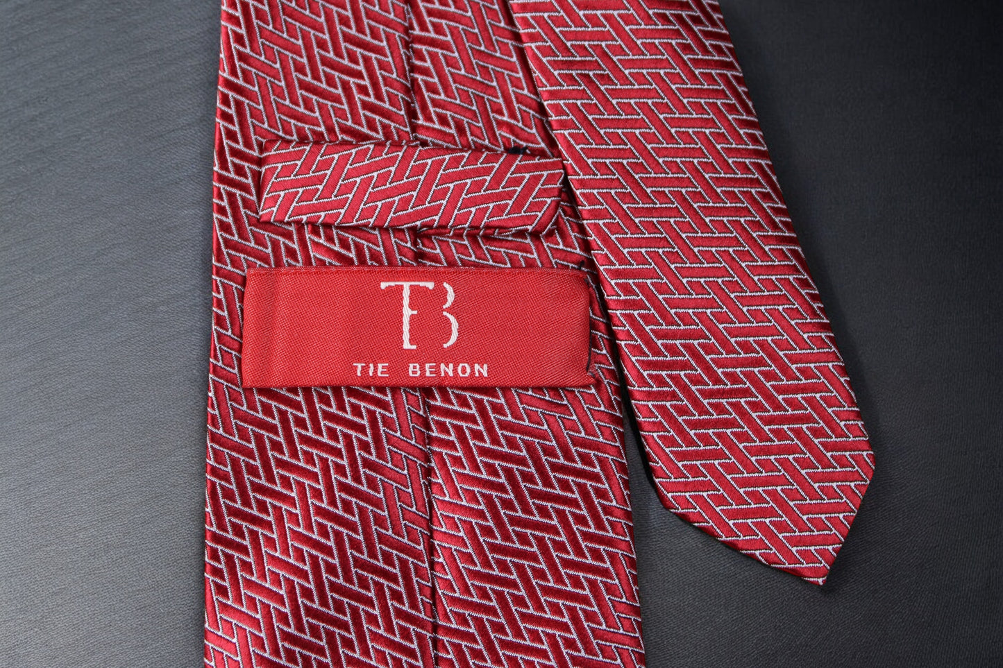 Red Geometric Tie & Pocket Square