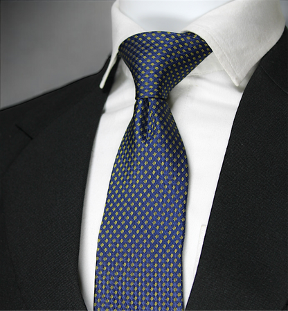 Blue & Yellow Dotted Tie & Pocket Square