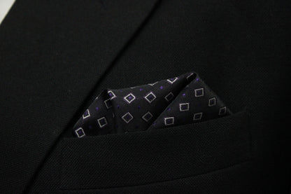 Dark Purple Geometric Tie & Pocket Square