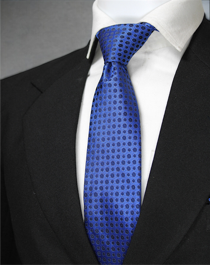 Blue & Navy Geometric Tie & Pocket Square