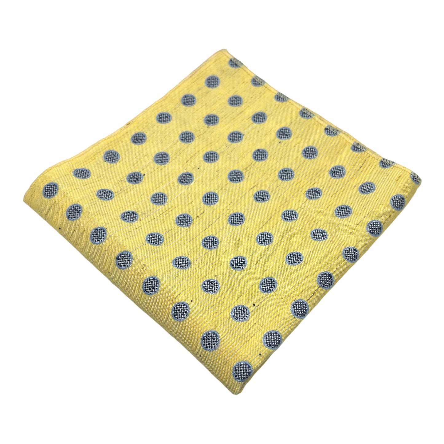 Yellow Dotted Broad Cashmere Tie And Pocket Square Combo