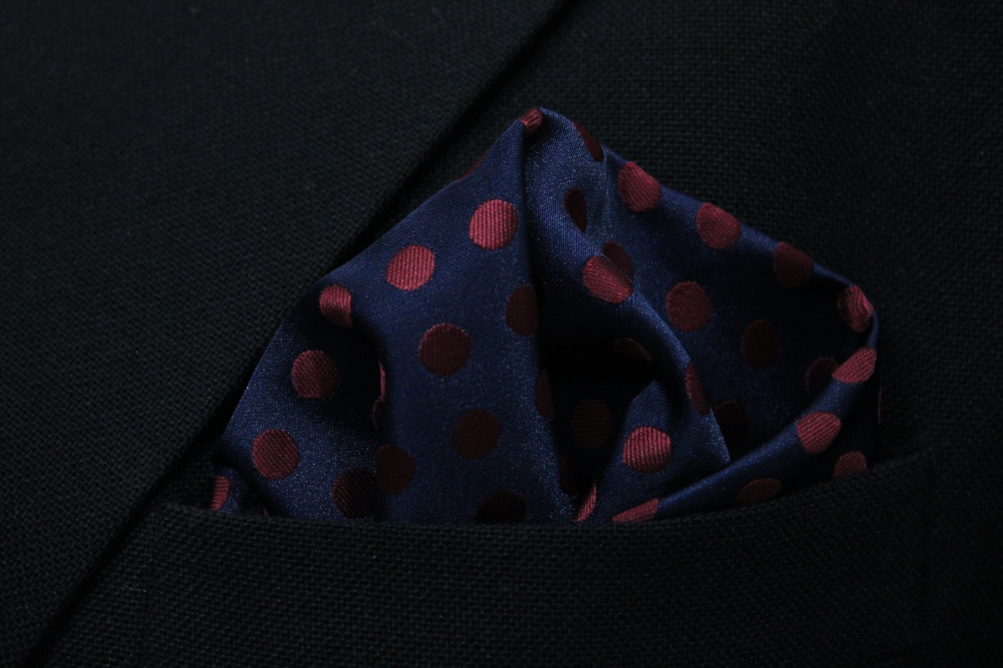 Classic Navy & Maroon Polka Tie & Pocket Square
