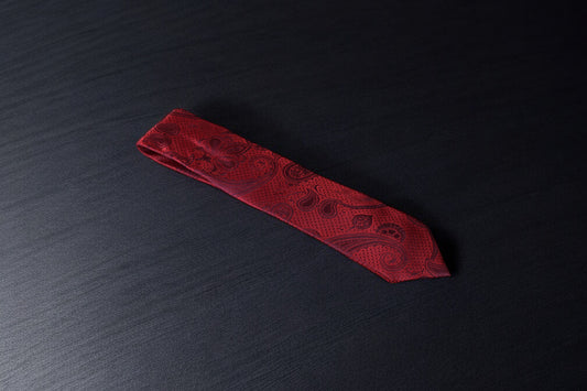 Classic Red Self Paisley Tie