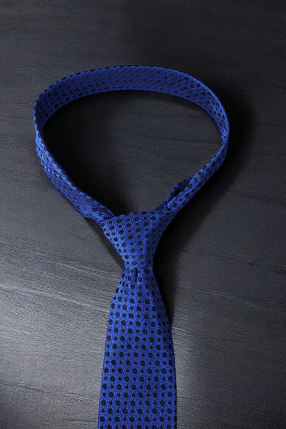 Blue & Navy Geometric Tie & Pocket Square