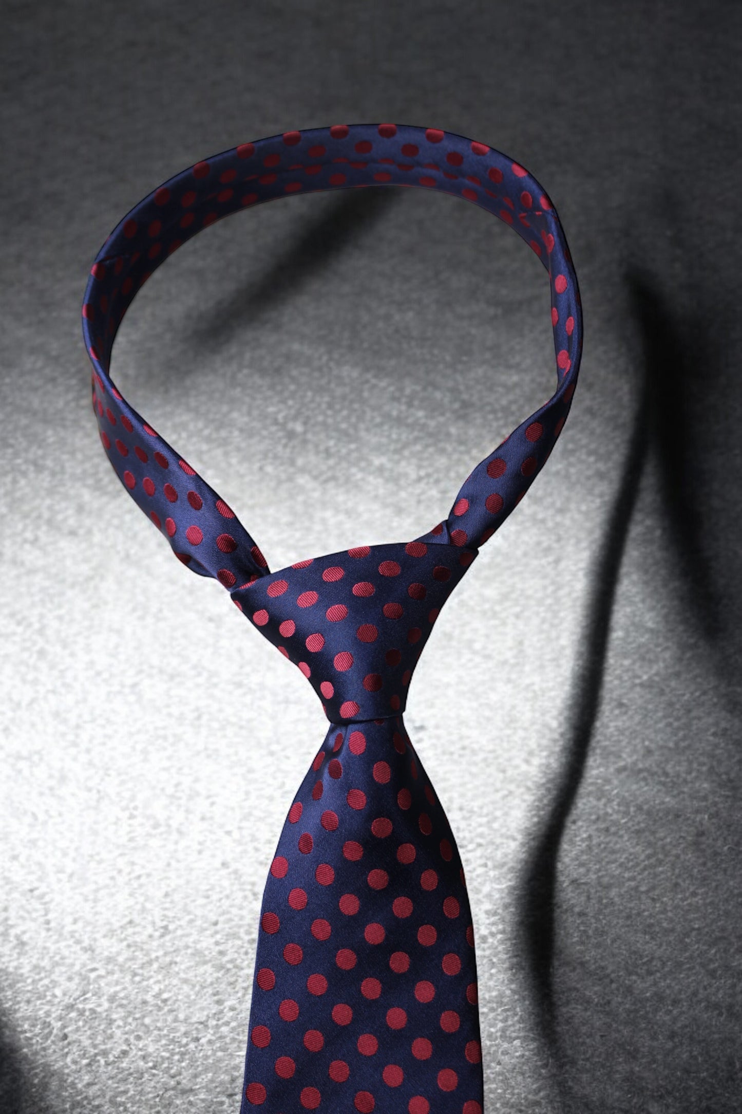 Classic Navy & Maroon Polka Tie & Pocket Square