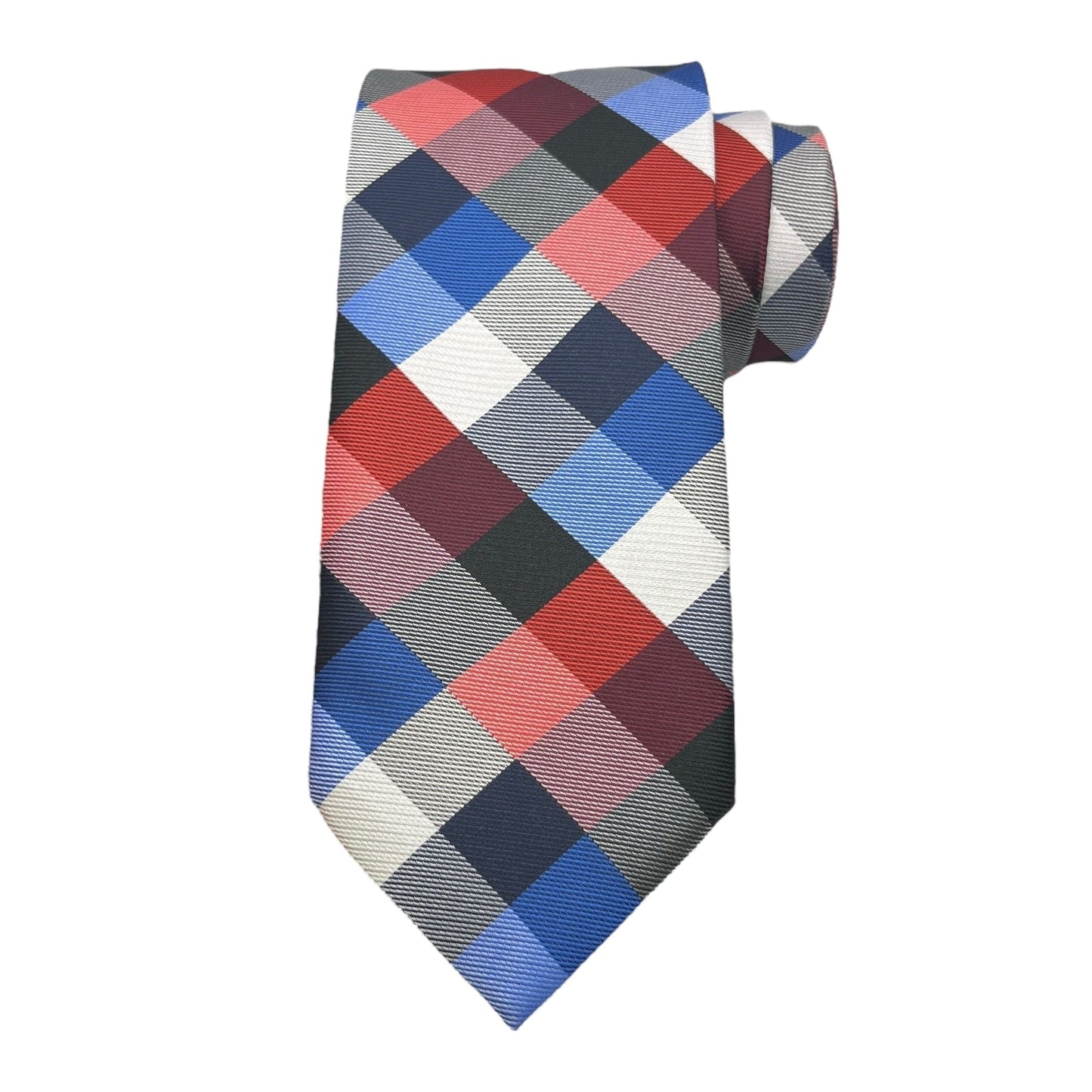 Multicolored Plaid Tie And Pocket Square Combo