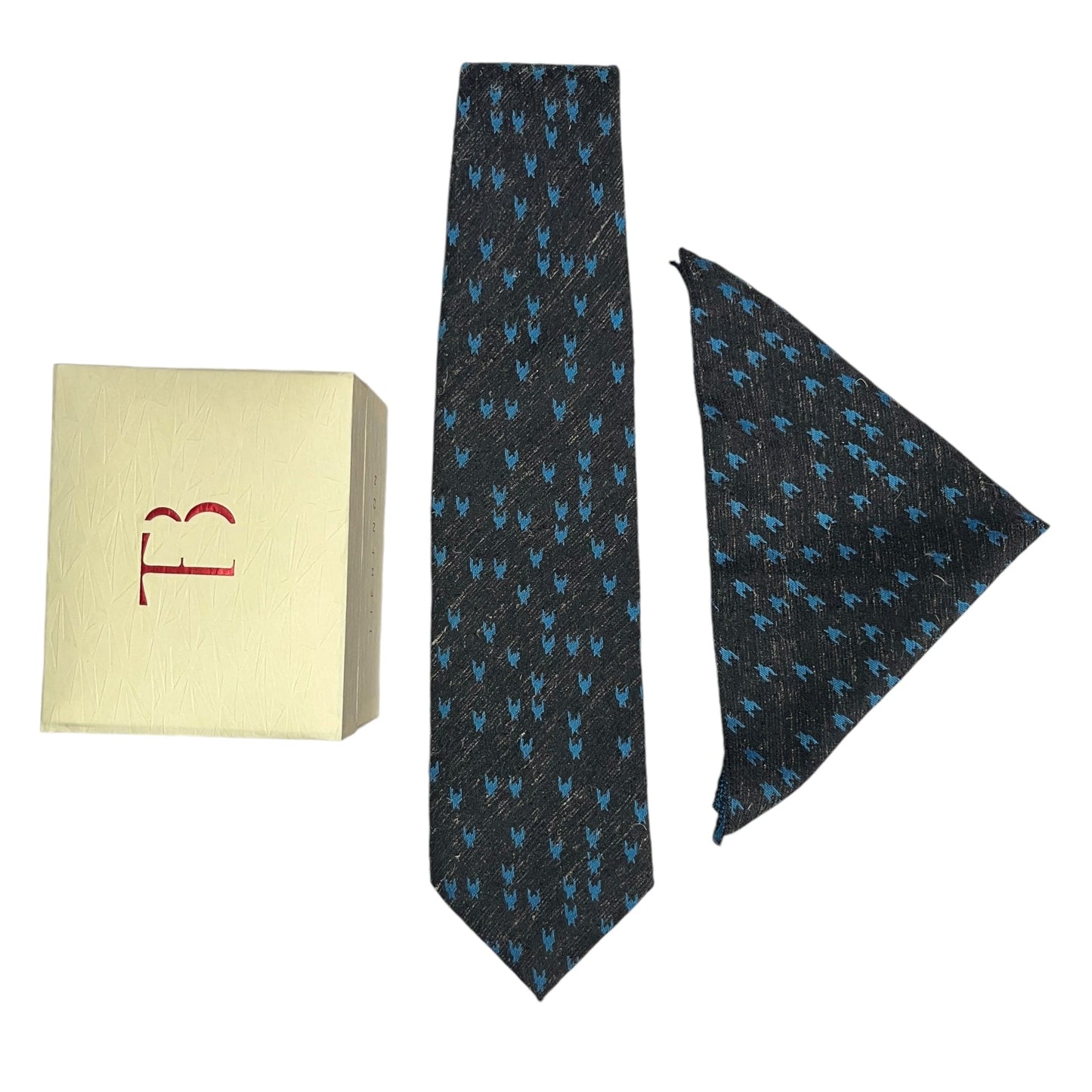 Houndstooth Broad Cashmere Tie And Pocket Square Combo