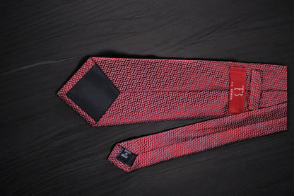 Red Geometric Tie & Pocket Square