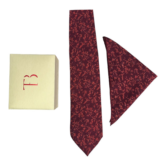 Rust Tranches Broad Cashmere Tie And Pocket Square Combo