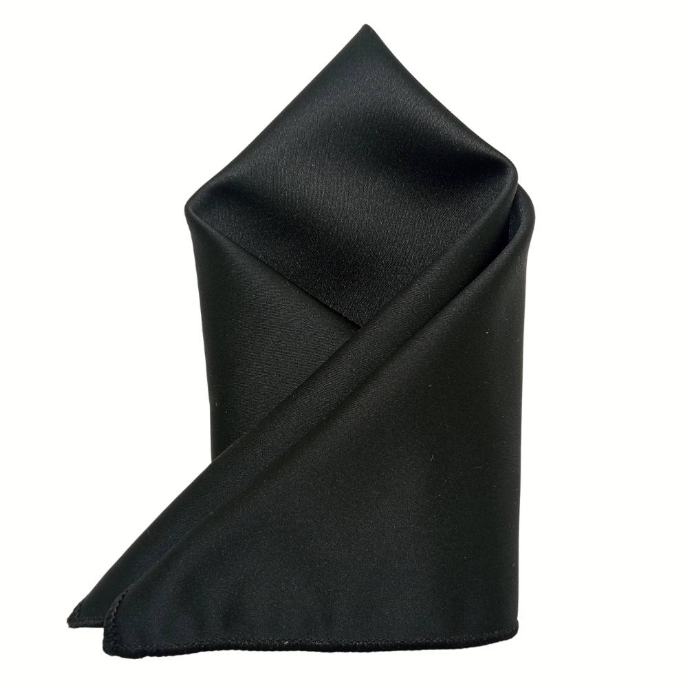 Black Solid Pocket Square