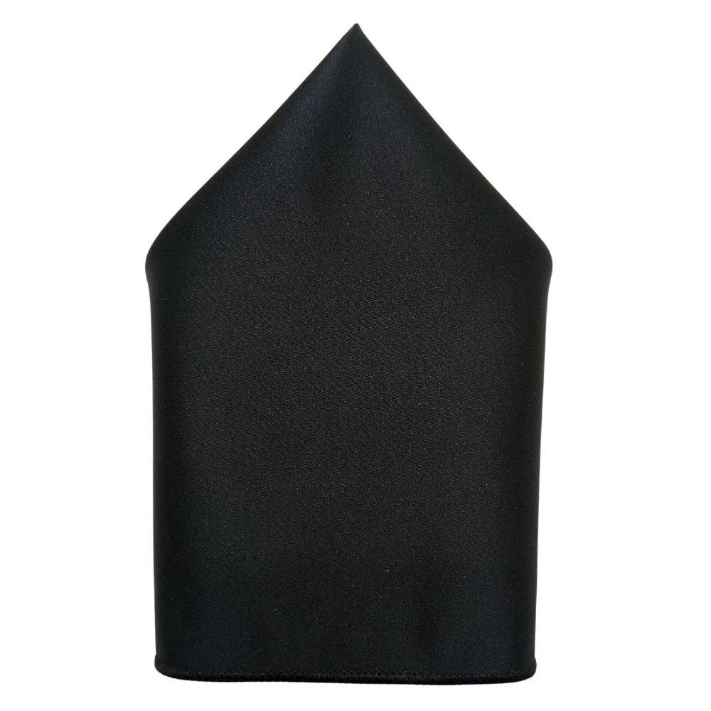 Black Solid Pocket Square