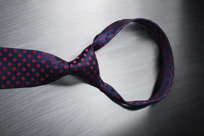 Classic Navy & Maroon Polka Tie & Pocket Square