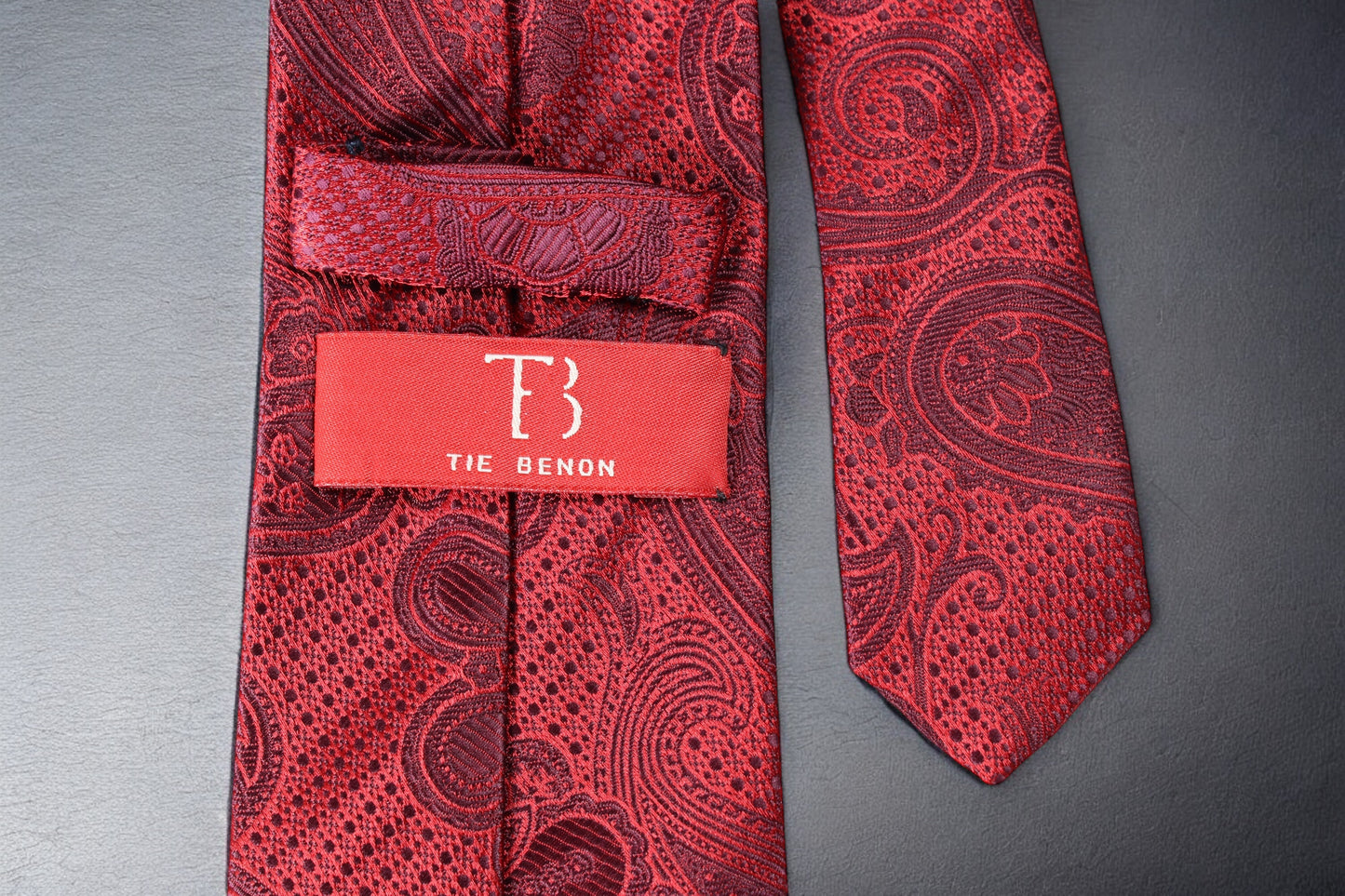 Classic Red Self Paisley Tie