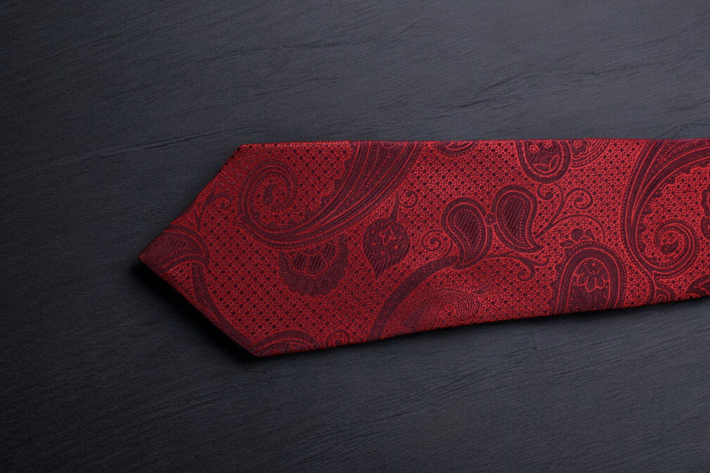 Classic Red Self Paisley Tie