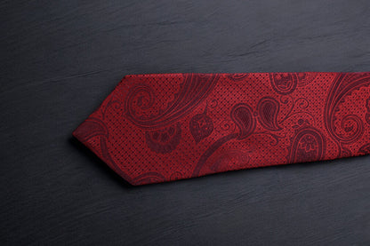 Classic Red Self Paisley Tie