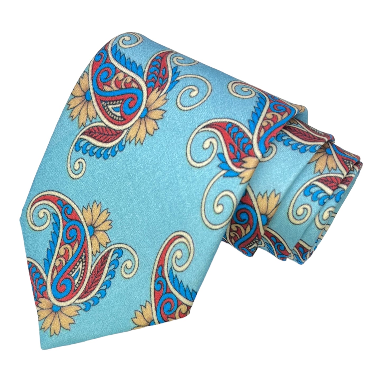 Firozi Paisley Printed Silk Tie