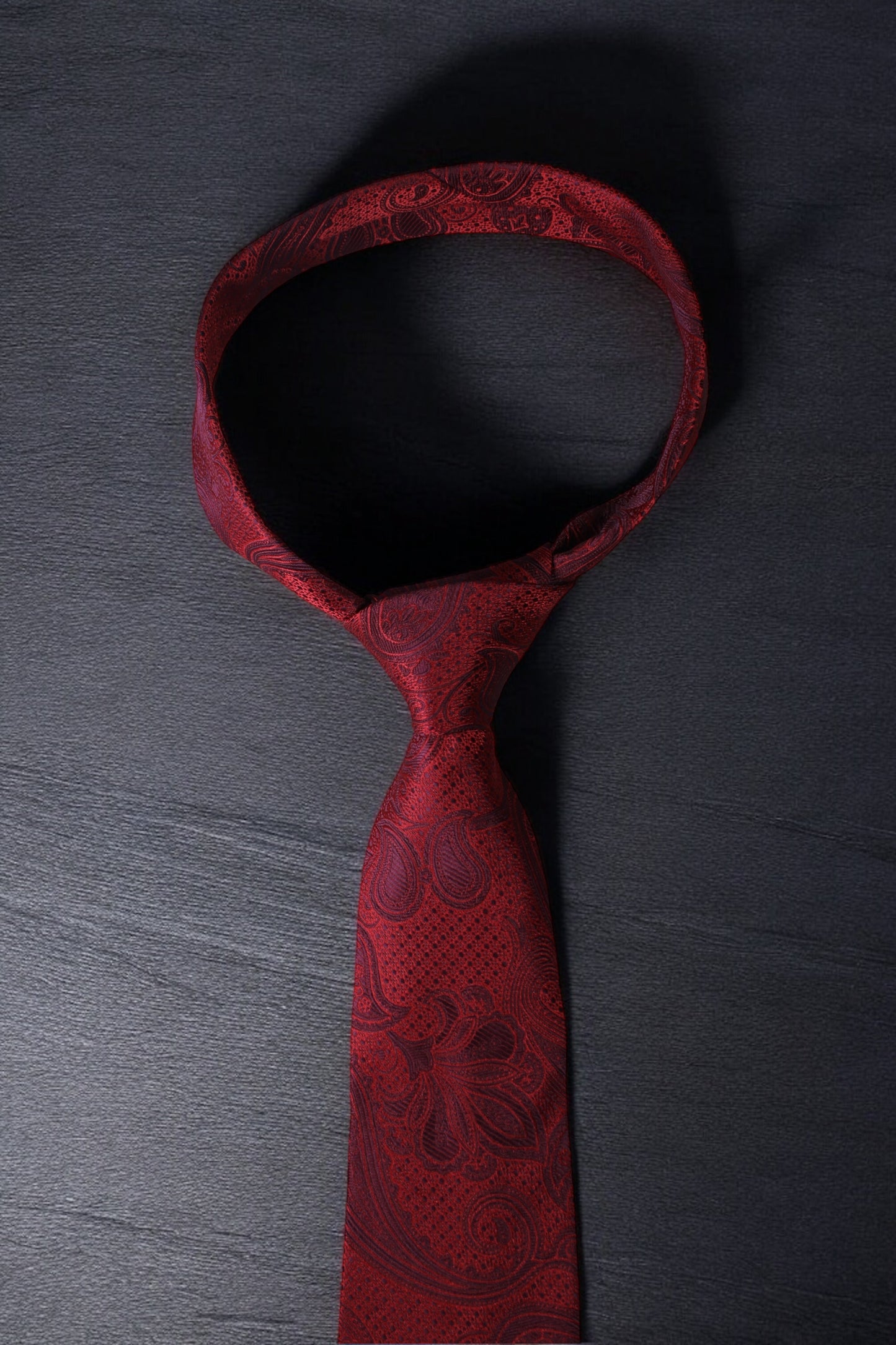 Classic Red Self Paisley Tie