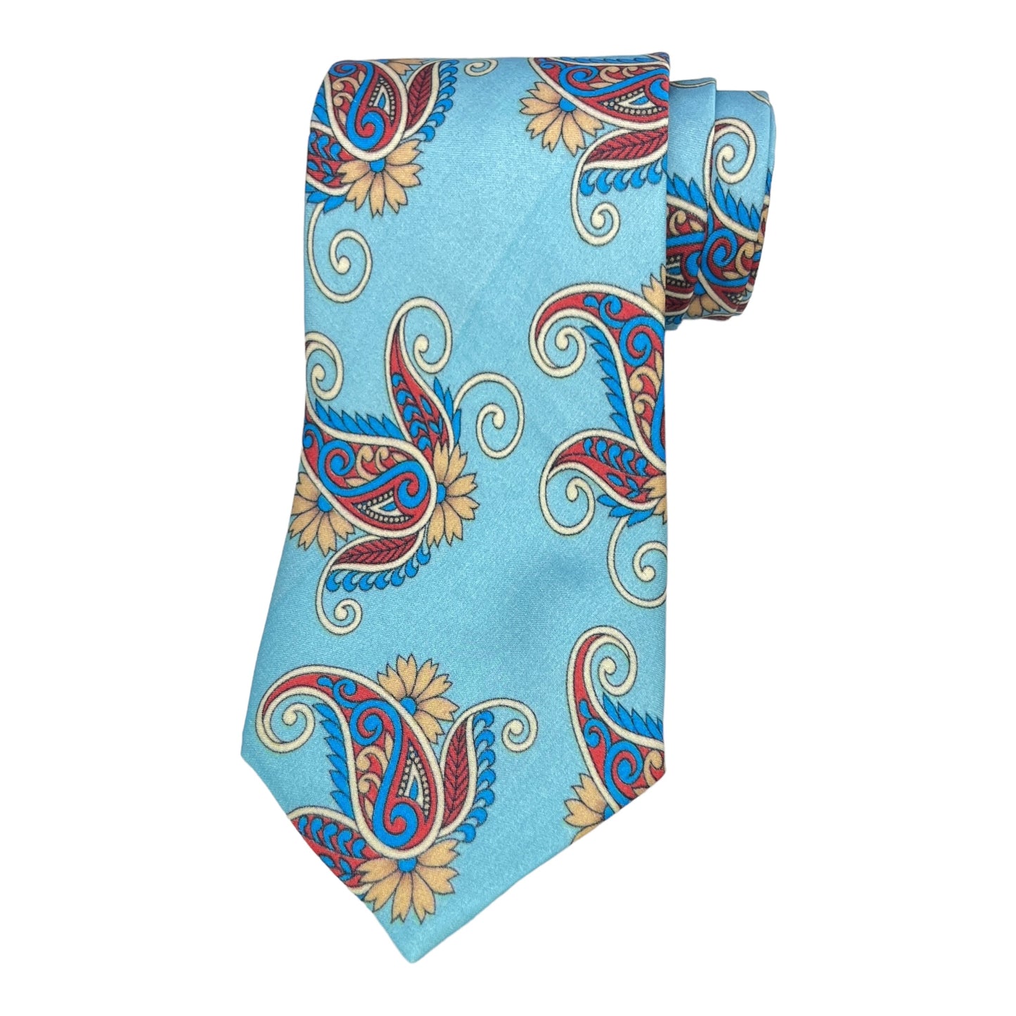 Firozi Paisley Printed Silk Tie