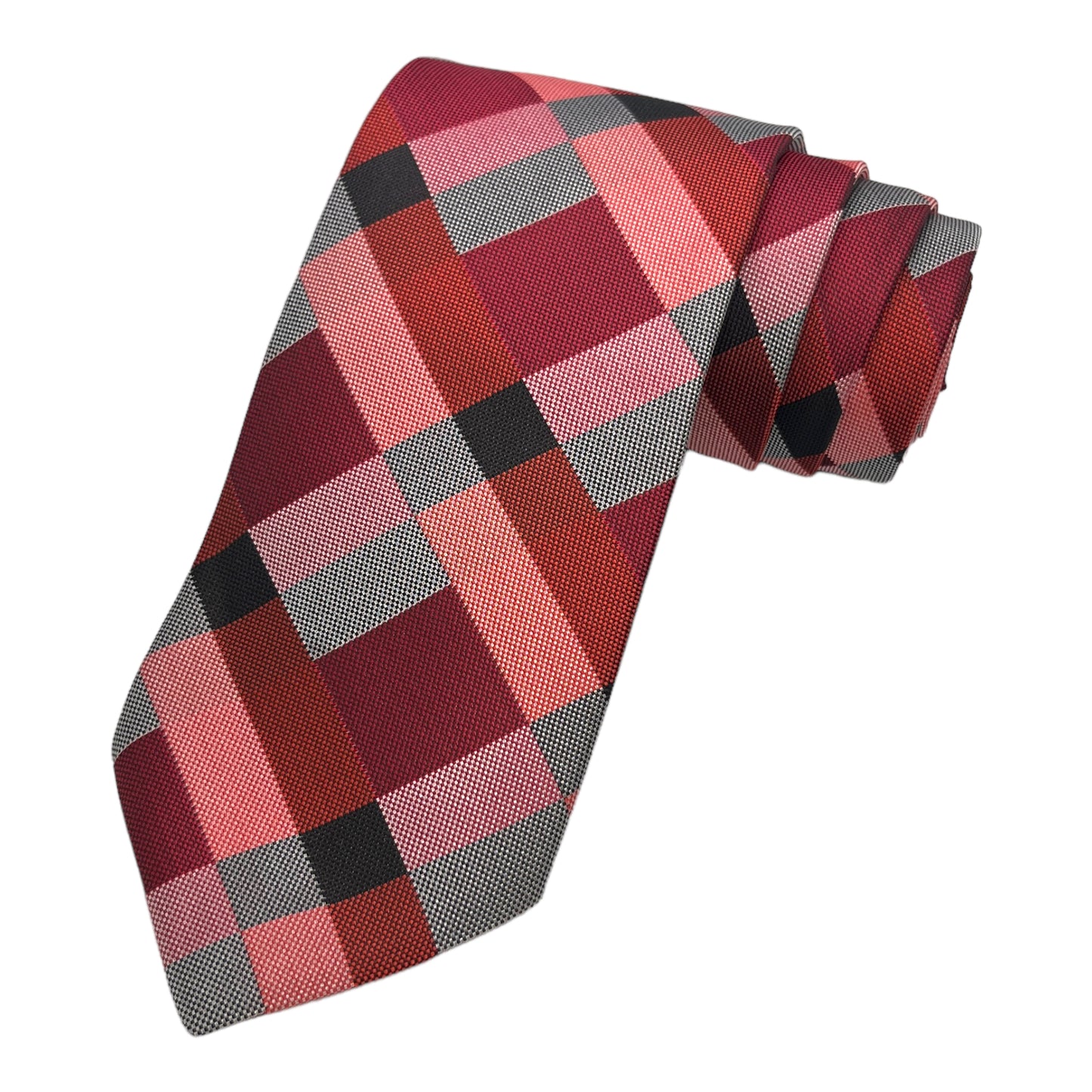 Red Plaid Tie And Pocket Square Combo