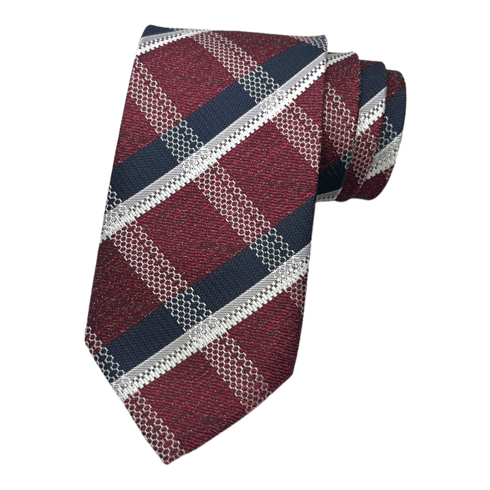 Maroon Plaid Tie And Pocket Square Combo