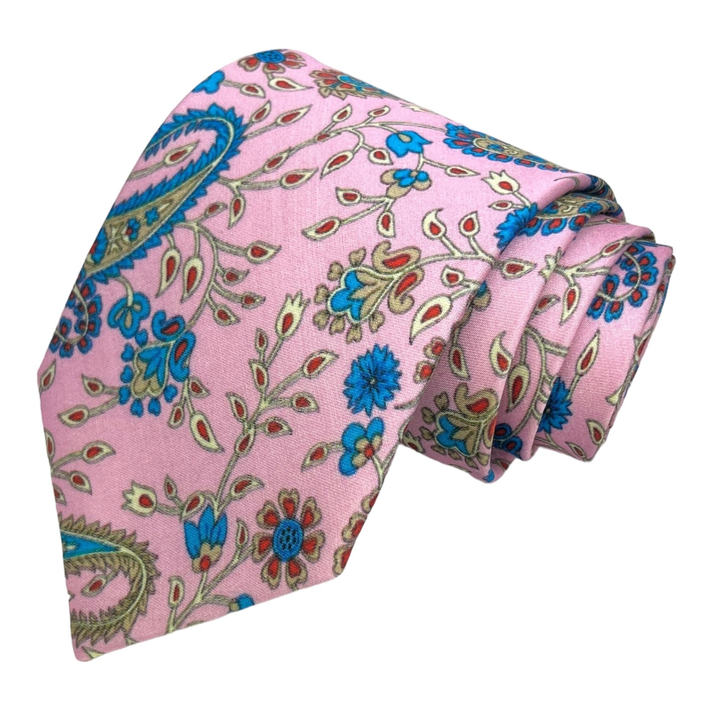 Pink Paisley Printed Silk Tie