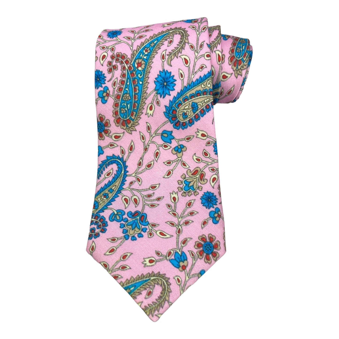 Pink Paisley Printed Silk Tie